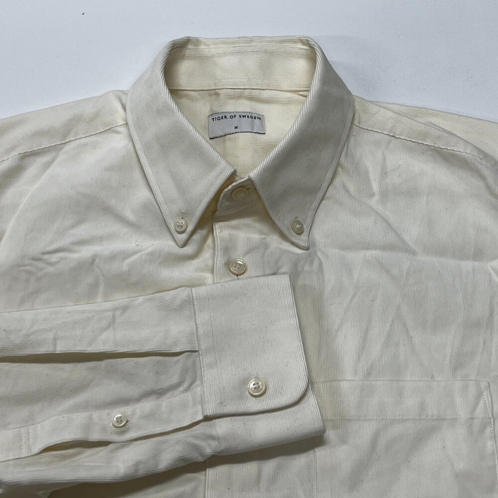 Tiger of Sweden‎ Button Down Shirt Mens Medium Long Sleeve Sankt Cotton Yellow
